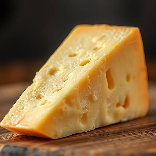 Aged Parmigiano Reggiano cheese wedge