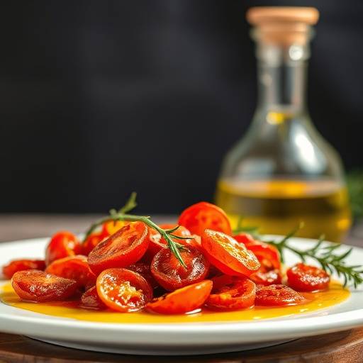 Jar of sun-dried tomatoes in olive oil