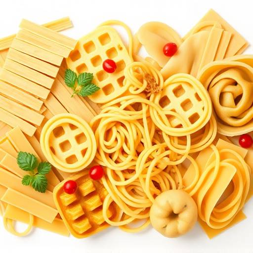Selection of Italian pasta types