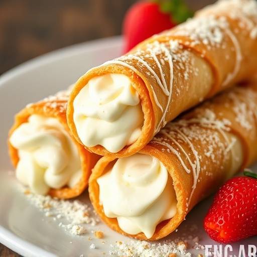 Sicilian Cannoli filled with ricotta cheese