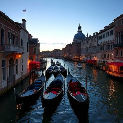 The canals of Venice in Veneto, Italy