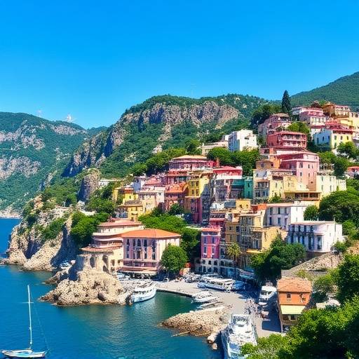 View of the Amalfi Coast in Campania, Italy
